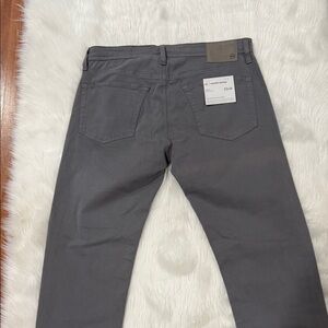 AG Adriano Goldschmied Men's Charcoal Slim Straight Jeans